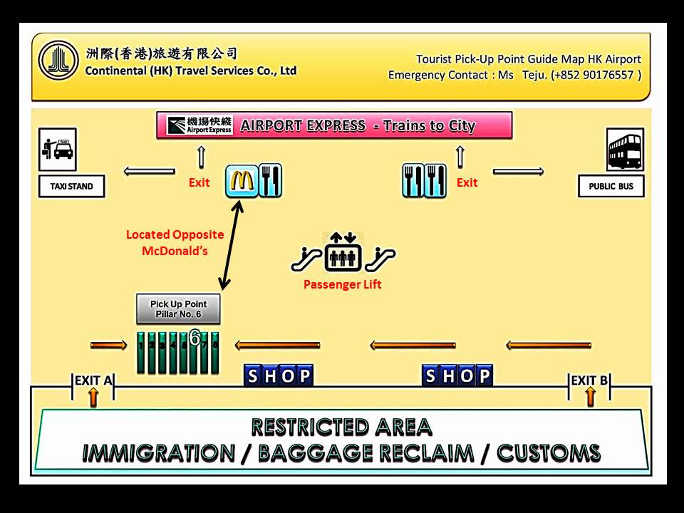 Hong Kong Intl Airport Meeting Point Visual Map